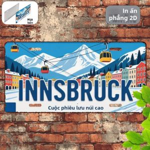 CIFbuy | 1 Cái Innsbruck Vintage Kim Loại Nhôm Ký Hiệu 2D In Phẳng Biển Số Trang Trí Nghệ Thuật Treo Tường 30.48X15.24cm Cho Trang Trí Nhà Cửa