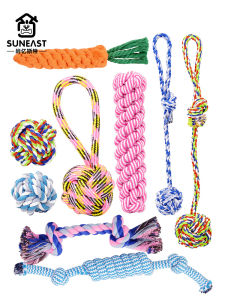 Durable Chew Toy Dog Teeth Grinding Rope Pet Teddy Bichon Small to Large Breed Cotton Rope Toy for Teeth Cleaning and Entertainment