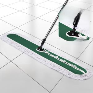 Large Size Broom Mop Commercial Household Floor Cleaning Tool Stainless Steel Pole Cotton Cloth Manual Dust Pusher Mop