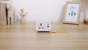 TESSAN SG - Universal Socket Travel Charger Adapter With Type Cable Multi Plug USB C and USB A