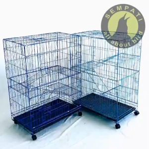 SEMPATI Kandang Kucing 3 Tingkat Size Xl 75x45x105 CM Kandang Kucing Besar Super Large Jumbo Besi Lipat Tebal Kandang Anjing Burung Sugar Glider Hamster Kcg3xl