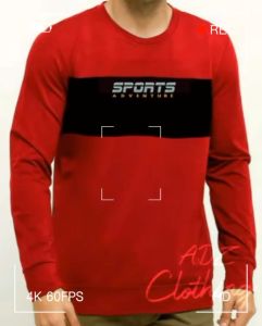 Sweater Crewneck SPORTS Adventure Bahan Kain Fleece Warna Merah Kombinasi Hitam Lengan Panjang Pria Dan Wanita Ready Size XS/S/M/L/XL/XXL/3XL