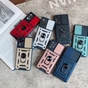 [SG] Phone Case for Xiaomi 17T 5G / 17T Pro 5G / 15T 5G / 15T Pro 5G / Poco M7 4G / Redmi 15 4G 5G Cover - Sliding Camera Protector Shockproof Hybrid Armor with Magnetic Ring Kickstand Cover