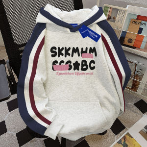 เสื้อสเวตเตอร์ฮู้ดบุขนแกะทรงหลวมสไตล์ย้อนยุคสำหรับผู้หญิงในฤดูใบไม้ร่วงและฤดูหนาว สวมใส่สบาย ระบายอากาศได้ดี เสื้อคลุมกันหนาวแบบสวมหัว