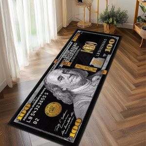 VIKAMA American-Style Fun Dollar Carpet Imitation Banknote Pattern Hallway Carpet Living Room Entrance Unique Decoration