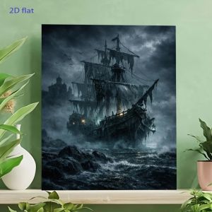 60X75cm Oil Painting By Numbers Dark Style Pirate Ship On Canvas DIY Paint by numbers Frameless Digital Painting Home Decor