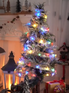 Christmas Ribbon Fairy Lights for Christmas Tree Decoration Home Garden Christmas Gift Party Wedding(Battery Powered)