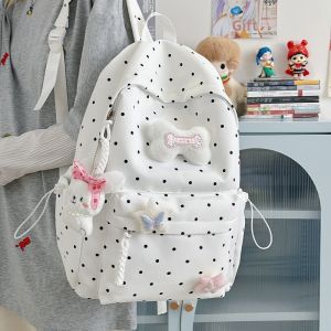 Ins Style Polka Dot Backpack for Teen and Kids