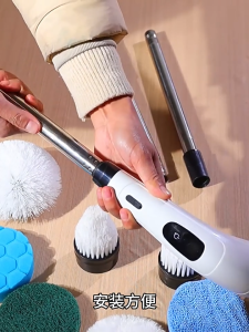 9 in 1 Portable Electric Cleaning Brush Set Kit Scrubber Electric Spin Scrubber Replaceable Cleaning Heads Long Extension Electric Spin Scrubber