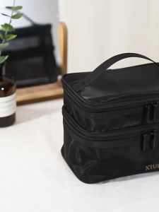 MAGEFY Tempat Alat Kosmetik Transparan & Tas Kosmetik Dua Lapisan