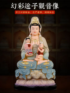 พิมพ์ปู่ศรีสุทโธสีสันสดใส จิตรกรรมฝาผนังตกแต่งบ้าน ภาพพญานาคปางสมาธิ วัตถุมงคลสำหรับบ้าน วัสดุโพลีเอสเตอร์