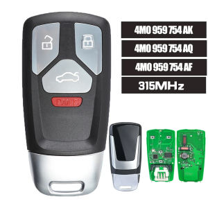 KEYECU 4M0 959 754 AK/ AQ/ AF NBGFS14P71 315MHz/433MHz Megamos AES Smart Remote Key Fob for Audi A4 A5 Q7 SQ5 TT 2017 2018 2019