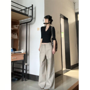 XIANGBAIWEI | American Style Fitted Waist Shaping T-Shirt Black