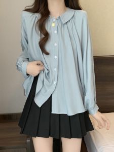 Sweet Design Womens Shirt Spring Autumn plus Size Conceals Belly Flattering Base Layer Top Elegant Beautiful Small Shirt