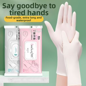 MOULIQIN | Disposable Household Cleaning Gloves For Women Kitchen Use Nitrile PVC Long Thin