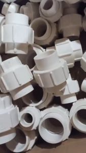 Rắc Co - Khớp Nối Nhựa PVC Trơn Dán Ống 21- 25-32-40-50 Có Gioang Cao Su Kẹp Giữa Đai