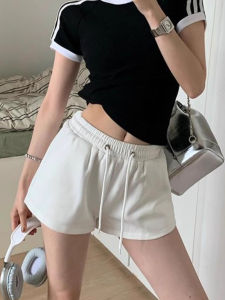 กางเกงขาสั้นทรงหลวมเอวสูงสไตล์อเมริกันสำหรับผู้หญิงในช่วงฤดูร้อนปี 2025 กางเกงขายาวทรงหลวมสำหรับใส่กลางแจ้งแบบลำลอง