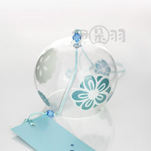Japanese Style Glass Bell Flower Decorative Hanging Ornament for Car Door Scenic Arrangement Hydrangea Gift for Classmate