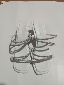 Sandal cao gót nữ quai dây xoàng sườn bọc 2 lớp gót mica trong 5cm