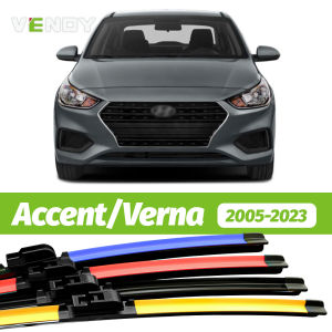 2pcs Front Windshield Wiper Blades Windscreen Wipers For Hyundai Accent Verna 2005-2023 2015 2016 2017 2018 2019 2020 2021 2022
