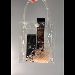 Gift bags for Birthday Wedding Christmas Souvenirs PVC Handle Bag Window paper bag Clear bag transparent bag Clear Tote Christmas Gift Packaging Bag Food Bag