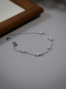 Handmade Mini Pearl Bracelet Yeajewel 7 Pearls 925 Silver Womens Simple Fashion Jewelry Wristband Floral Design Gold Plated