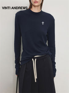 Lightweight Combed Rib Cotton Layering Cleanfit Round Neck Long Sleeve Tshirt