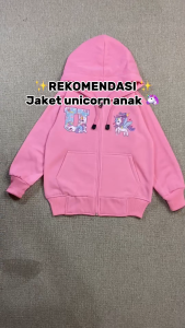 JAKET ZIPPER HOODIE ANAK PEREMPUAN USIA 2 3 4 5 6 7 8 9 10 11 12 13 TAHUN UNICORN