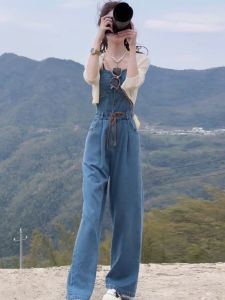 Áo Len Cardigan Dệt Kim Chống Nắng Mùa Hè Cho Nữ Quần Áo Một Mảnh Denim Áo Và Quần Áo Hai Mảnh Thiết Kế Mới Cho Phụ Nữ Nhỏ Nhắn