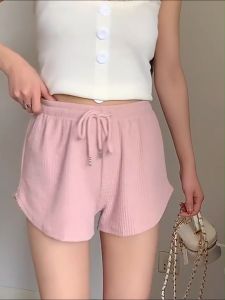 Hormones🌺🌺บาง กางเกงขาสั้น กางเกงขาสั้นขากว้าง เอวสูง หลวม สีทึบ ใส่สบาย มีหลายสี พร้อมส่งจากไทย