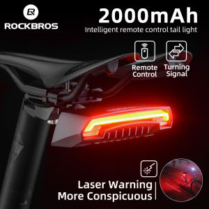 ROCKBROS Bike Tail Light USB Rechargeable Wireless MTB Road Safety Intelligent Remote Control Turn Sign Cycling Bike Rear Light