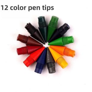 12Pcs Color Permanent Pencil Set Replaceable Tips No Ink No Cut Break-Resistant Refillable Drawing Pencils