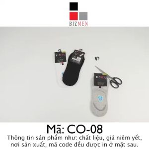 Tất Vớ nam ARISTINO BIZMEN giày lười nam cổ thuyền có silicon chống tuột gót chất cotton kháng khuẩn thoáng khí khử mùi chống hôi chân - CO.08