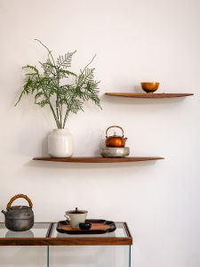 Modern Minimalist Solid Wood Wall Mounted TV Background DIY Display Stand Artistic Style Decorative Shelf Floating Shelf