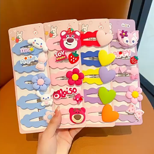 Jepit Rambut Anak Set 5PCS Poni Jepitan Karakter Lucu Kartun Gemas Korean Daily Fashion Style