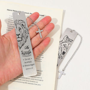 The Lion King Bookmark with Cross Pendant Bible Verse Inspirational Religious Gift Christian for Reading Lovers Book Accessory