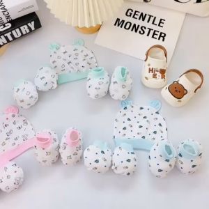 Sét mũ kèm bao tay bao chân 5 món chất cực đẹp đáng yêu cho bé M02