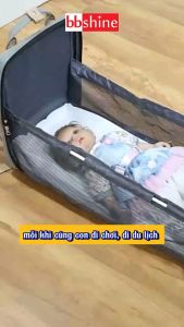 [SƯU TẦM NGAY MÃ GIẢM GIÁ 20.000Đ ÁP DỤNG CHO ĐƠN HÀNG CÓ GIÁ TRỊ TỐI THIỂU TỪ 300.000Đ] Balo bỉm sữa đa năng cao cấp kết hợp nôi gấp gọn BBShine Túi bỉm sữa tích hợp nôi di động tiện lợi - B026