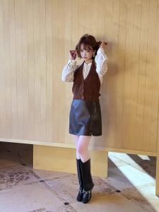 MIUCO | Bộ Áo Sơ Mi Ren Trắng & Áo Dạ Halter Ngọt Ngào