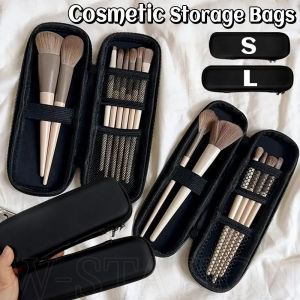 Black Makeup Brush Storage Bag Double Zipper Makeup Brushes Case Minimalist Waterproof Travel Brush Holder Makeup Case
