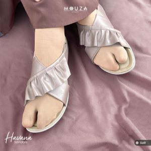 Havana Sandals by Mouza Shoes | Sandal Ruffle Elegan Material Natalia | Size 36-41 | Ringan & Nyaman | Sol Non Slip | Hak 15cm | 4 Warna