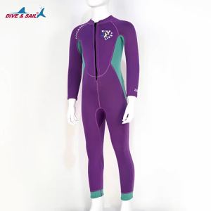 2.5MM Neoprene Swimsuit Long Sleeve Surfing Jellyfish Wetsuit for Kids Girls Diving Suit Snorkeling