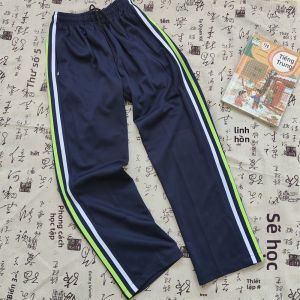 Quần Dài Thể Thao Màu Xanh Lam Xanh Lá Cây Kẻ Sọc Quần Dài Thẳng Quần Dài Mùa Xuân Thu Cho Học Sinh Tiểu Học Trung Học Cơ Sở Trung Học Phổ Thông