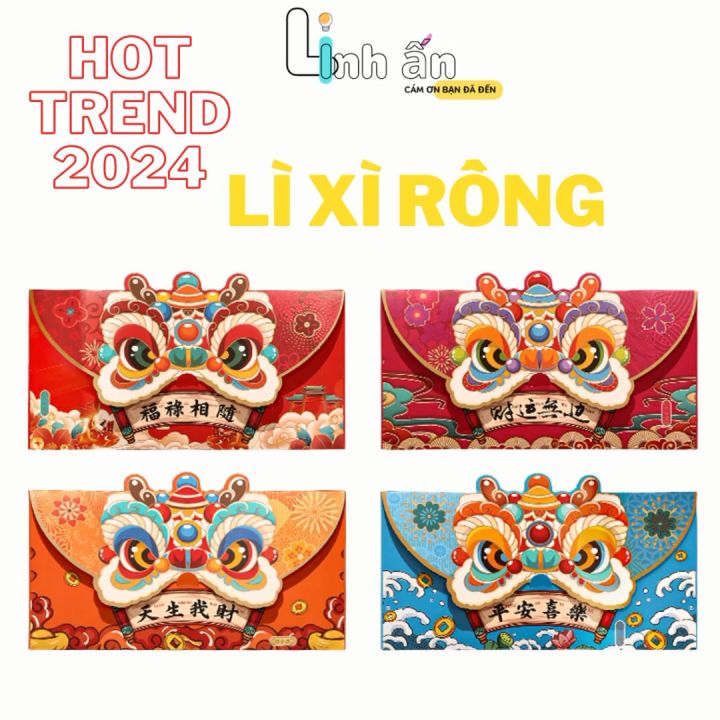 Bao Lì Xì CHIBI 2024 GIÁP THÌN - Bao Lì Xì Tết 2024 Chibi - Lì Xì Chibi Rồng 2D - SET Lì Sì MỚI NHẤT 2024 CỰC HOT - LINH ẤN