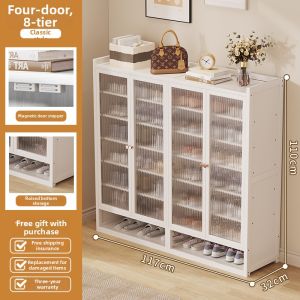 TIJU | Dustproof Multi-level Black Shoe Rack