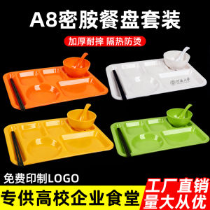 Bộ Đĩa Ăn Nhanh A8 Miam Bảy Màu Sét Dùng Cho Nhà Trường Và Canteen Đĩa Đựng Thức Ăn Bằng Nhựa Melamine Hình Chữ Nhật Dùng Cho Người Lớn