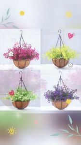 Hoa Giả Giỏ Hoa Treo Tường Treo Ban Công Trang Trí Nhà Cửa Sân Vườn Quán Cafe TẶNG MÓC