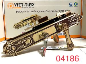 [chính hãng ] Hot - Khoá Đồng cao cấp Việt Tiệp cho cửa gỗ 4 cánh 04186 - Bảo hành 3 năm