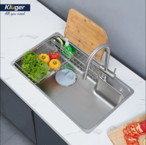 Chậu rửa Kluger Haru Series KH8048SL Plus inox 304 cao cấp ép khuôn liền khối bề mặt super linen mịn