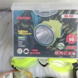 DS-132 Diving Head Flashlight 200W 7000mAh Champing / Hiking / Snorkeling / Diving Headlamp / Lampu Kepala Most Powerful Battery Long Lasting Headlamp + Free goggles 2IN1 Waterproof